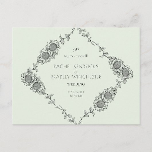 Probieren wir mal wieder das Datum des Minzwechsel Ankündigungspostkarte (Vorderseite)