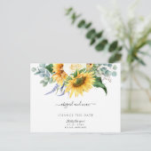 Probieren wir mal wieder, dass Sonnenblumen das Da Ankündigungspostkarte (Stehend Vorderseite)