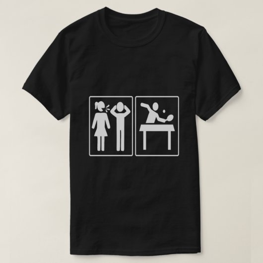Problem and solution Table Tennis Funny T T-Shirt (Design vorne)