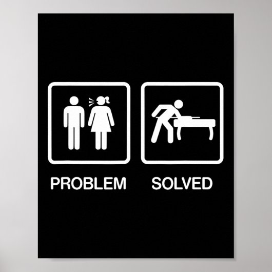 Problem behoben Funny Pool Billard Player T Shirt Poster (Vorne)