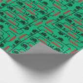 Problem des Trolley - Grüner Hintergrund Geschenkpapier (Ecke)