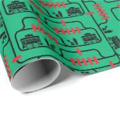 Problem des Trolley - Grüner Hintergrund Geschenkpapier (Rolleneckpunkt)