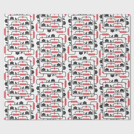 Problem des Trolley - weißer Hintergrund Geschenkpapier (Flach)