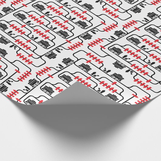 Problem des Trolley - weißer Hintergrund Geschenkpapier (Ecke)