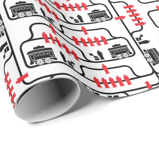 Problem des Trolley - weißer Hintergrund Geschenkpapier (Rolleneckpunkt)