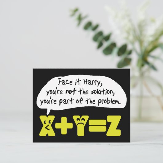 Problem Funny Math Postkarte (Stehend Vorderseite)