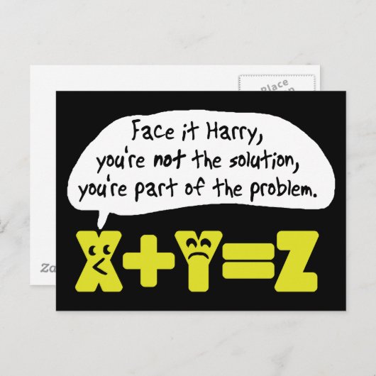 Problem Funny Math Postkarte (Vorne/Hinten)
