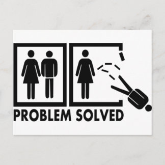 Problem gelöst - Mann Postkarte