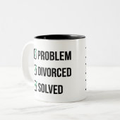 Problem Geschieden Gelöst Lustige Checkliste Tasse (Vorderseite Links)