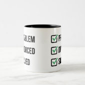 Problem Geschieden Gelöst Lustige Checkliste Tasse (Mittel)