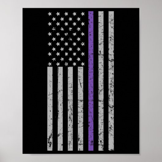 Problem Heimer Usa Flag Lila Streifen Poster (Vorne)