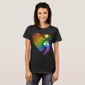 Problem Lass dein Story End Semicolon Mental nicht T-Shirt (Vorne ganz)