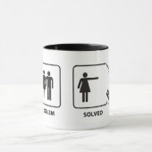 "Problem löste" weibliche lustige Trennung Tasse (Zentrum)