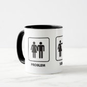 "Problem löste" weibliche lustige Trennung Tasse (Vorderseite Links)