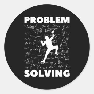 Problem Lösung Climber Geschenk Rock Klettern Boul Runder Aufkleber