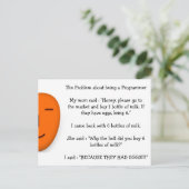 Problem, Programmierer zu sein Funny Mama Joke Postkarte (Stehend Vorderseite)