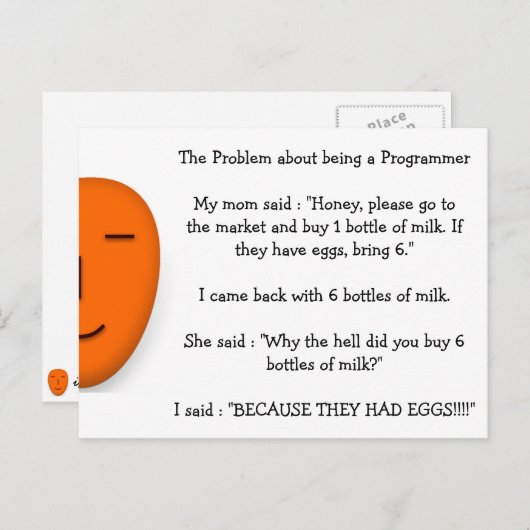 Problem, Programmierer zu sein Funny Mama Joke Postkarte (Vorne/Hinten)