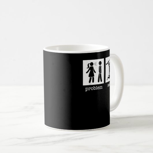 Problem Scheidung gelöst lustige Scheidung Hirsche Kaffeetasse (VorderseiteRechts)