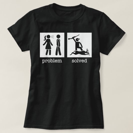 Problem Scheidung gelöst lustige Scheidung Hirsche T-Shirt (Design vorne)