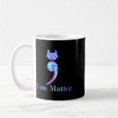 Problem Semicolon Cat Suicide Bewusstsein Kaffeetasse (Links)