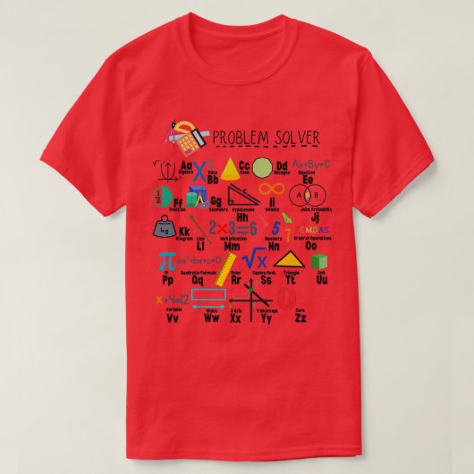 Problem Solver Math Alphabet Math Teacher Classroo T-Shirt (Design vorne)