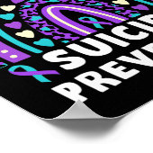 Problem Suizidprävention Bewusstsein Ribbon Rainbo Poster (Ecke)