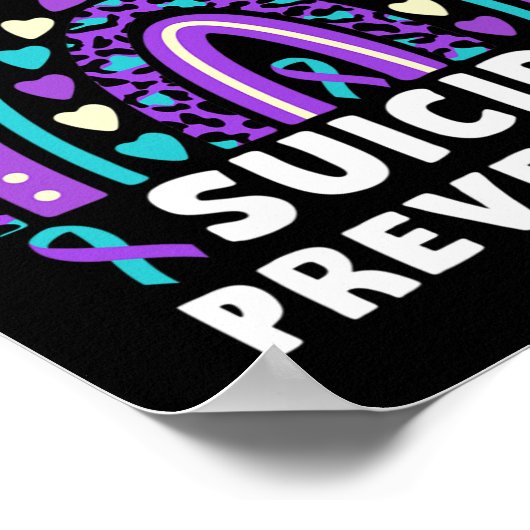 Problem Suizidprävention Bewusstsein Ribbon Rainbo Poster (Ecke)