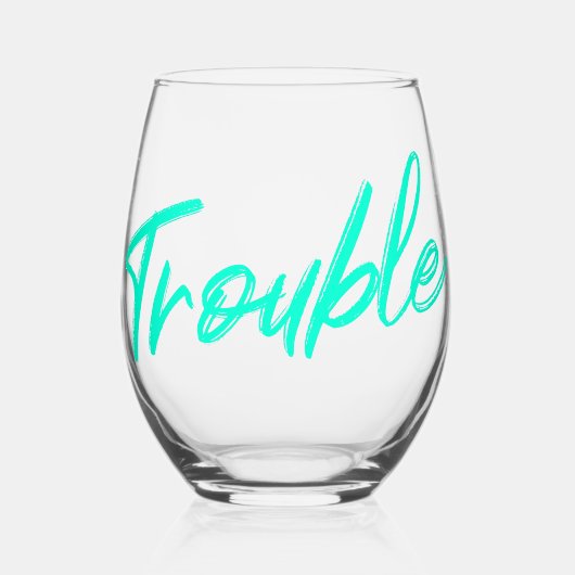 Problem Teal Skript Weinglas Ohne Stiel (Vorderseite)