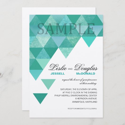 PROBLEM traditionelle geometrische Dreiecke Einladung (Vorne/Hinten)