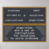 Probleme Anweisungen Lösungen Mathematik Algorithm Poster (Vorne)