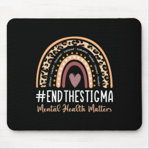 Probleme beenden das Stigma-Bewusstsein Boho Regen Mousepad