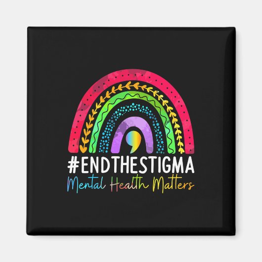 Probleme beenden das Stigma Rainbow Boho 1 Magnet (Vorne)