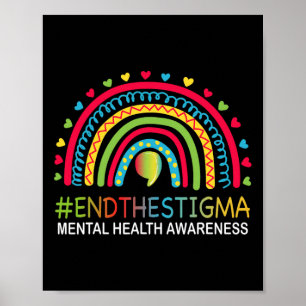 Probleme beenden das Stigma Rainbow Boho Poster