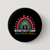 Probleme beenden das Stigma Rainbow Leopard Boho Button (Vorderseite)