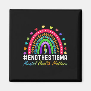Probleme beenden das Stigma Rainbow Leopard Boho Magnet
