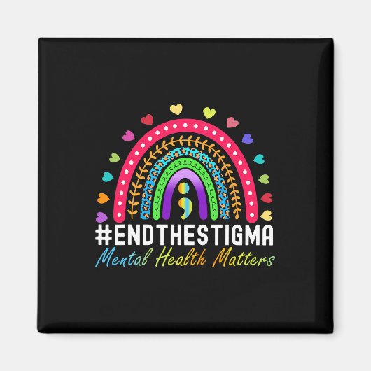 Probleme beenden das Stigma Rainbow Leopard Boho Magnet (Vorne)