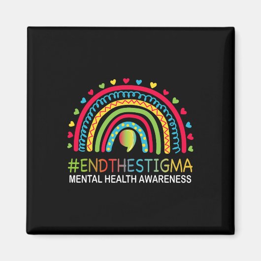 Probleme beenden das Stigma Regenbogen Boho Magnet (Vorne)