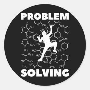 Problemlösender Kletterer, Kletterchemie,  Runder Aufkleber