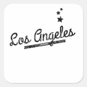 Problemloses Retro-Los-Angeles-Logo Quadratischer Aufkleber