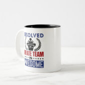 Problemlösungsteam ist Phantastische Debatte Zweifarbige Tasse (Vorderseite Links)