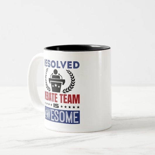 Problemlösungsteam ist Phantastische Debatte Zweifarbige Tasse (Vorderseite Links)