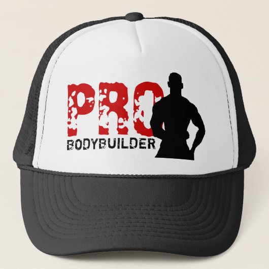 Probodybuilder-roter u. schwarzer Hut Truckerkappe (Vorderseite)