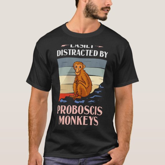 Proboscis Affe Funny Long Nosed Affen T-Shirt (Vorderseite)