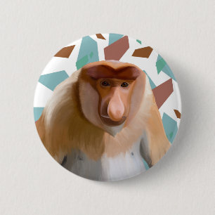 Proboscis-Affe gefährdete Arten Button