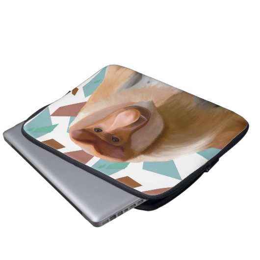 Proboscis-Affe gefährdete Arten Laptopschutzhülle (Vorne Knopf)