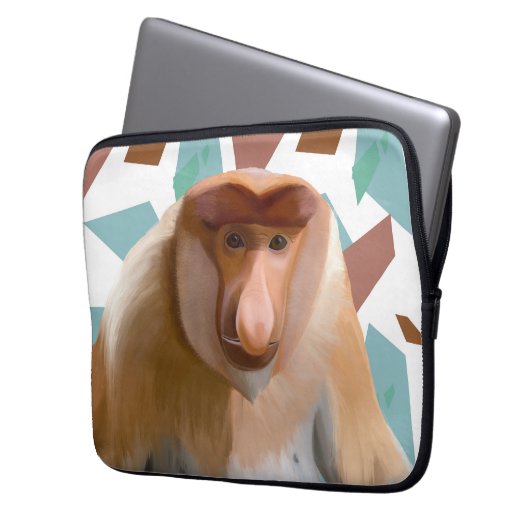 Proboscis-Affe gefährdete Arten Laptopschutzhülle (Vorderseite Links)
