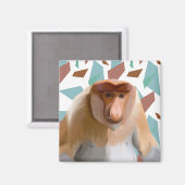 Proboscis-Affe gefährdete Arten Magnet (Vorderseite/Rückseite)