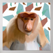 Proboscis-Affe gefährdete Arten Poster (Vorne)