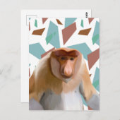 Proboscis-Affe gefährdete Arten Postkarte (Vorne/Hinten)