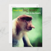 Proboscis-Affe mit großer Nase Feiertagspostkarte (Vorne/Hinten)